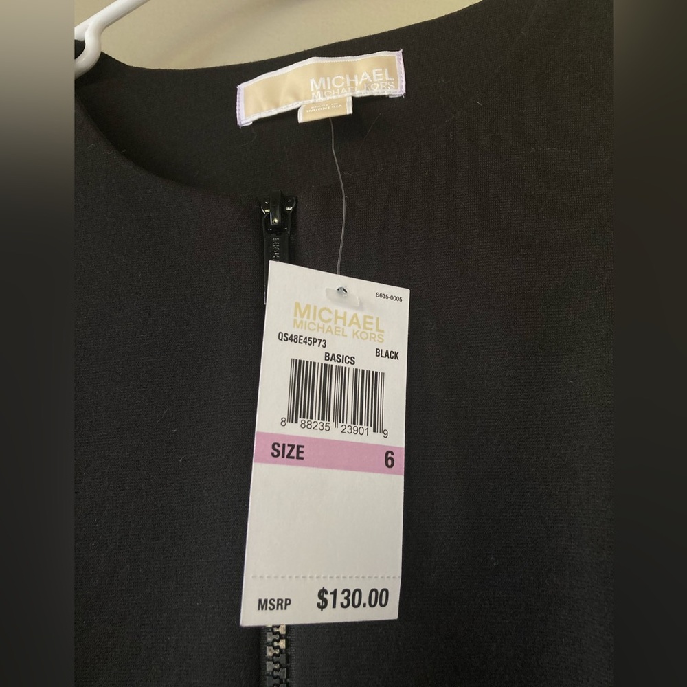 Michael Michael Kors Black Zip Up Black Dress 6 NWT - Picture 8 of 8